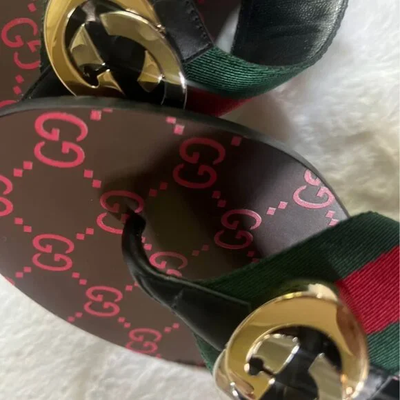 Gucci Kika Web Thong Sandals - Picture 3 of 5